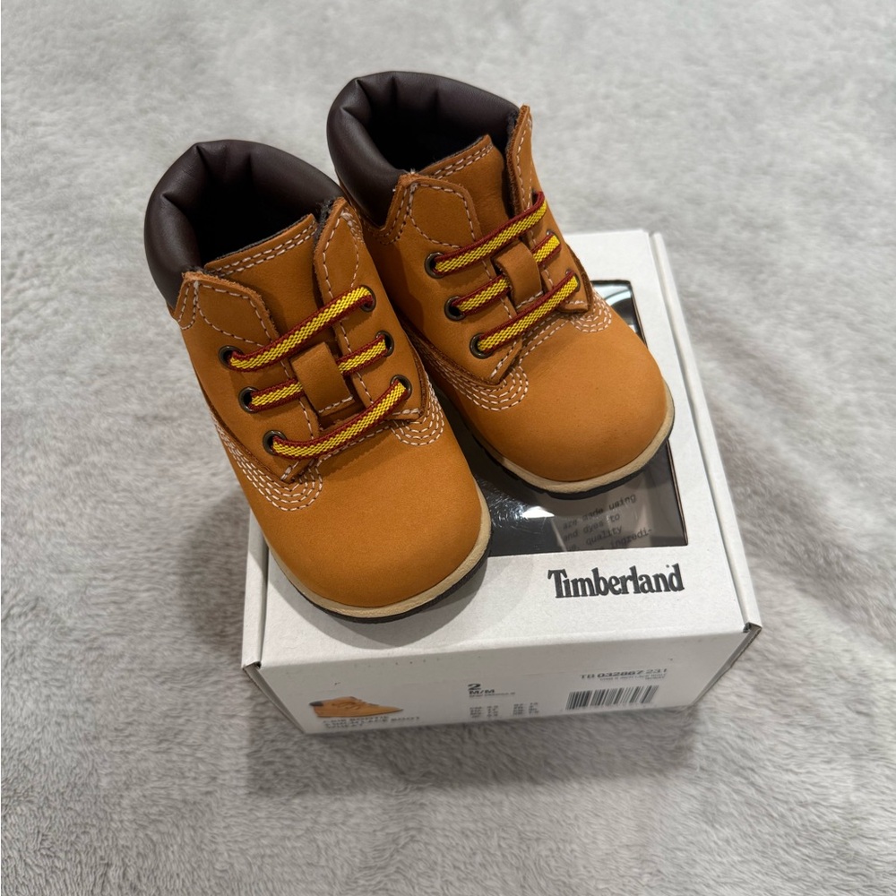 Timberland Crib Bootie - 6 Inch Lace Boot Wheat